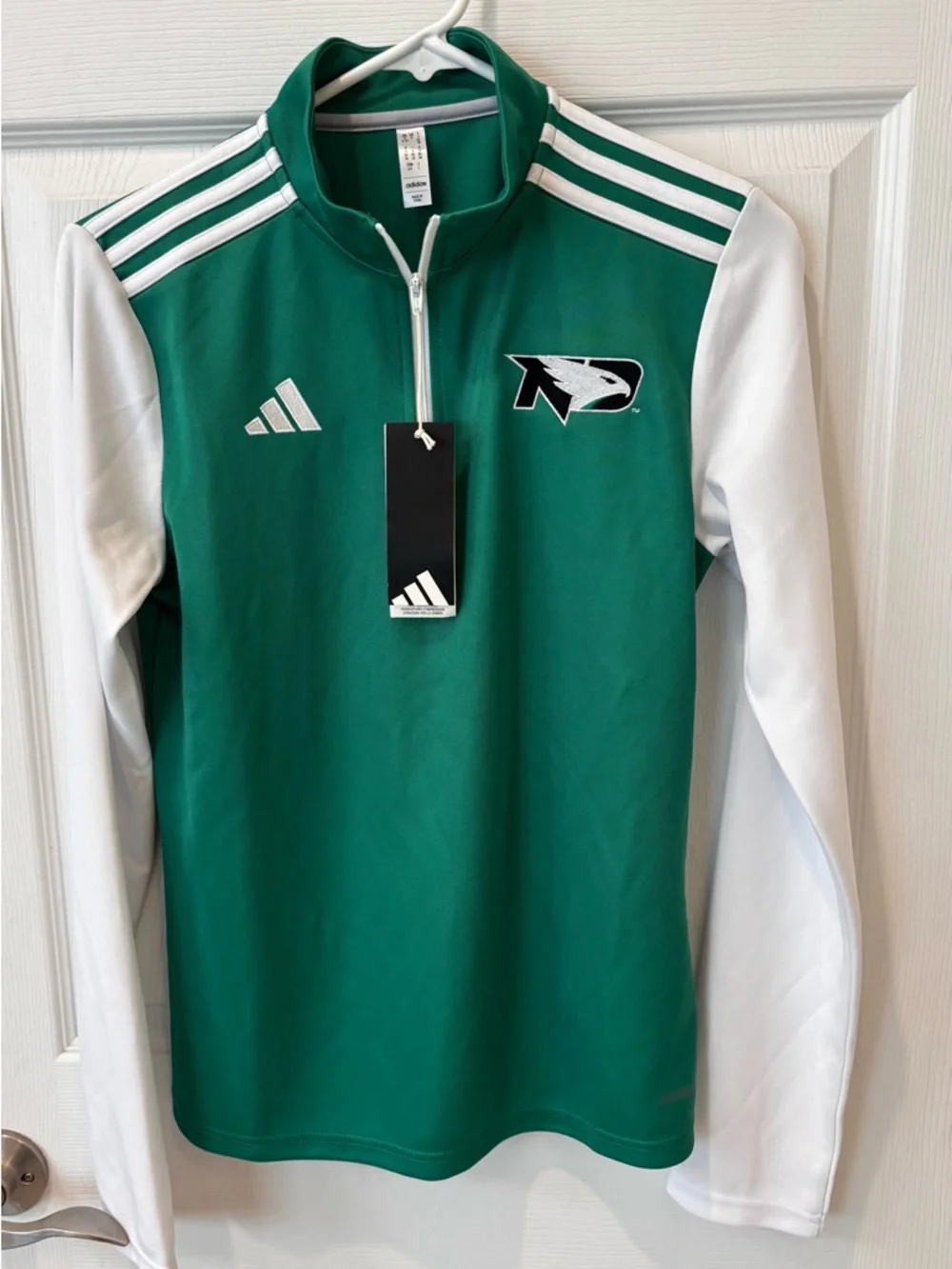 Adidas UND Fighting Hawks Quarter Zip Pullover